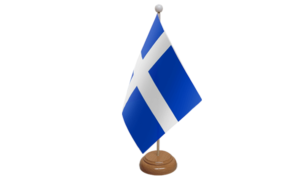 Shetlands Small Flag with Wooden Stand